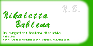nikoletta bablena business card